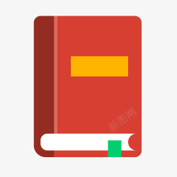 红色资料本一本书籍图标高清图片