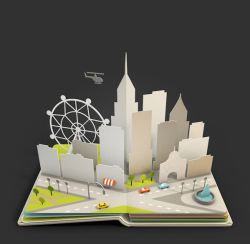 纸质城市规划图素材