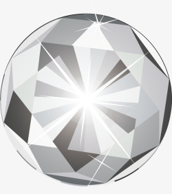白色圆形钻石星星矢量图素材