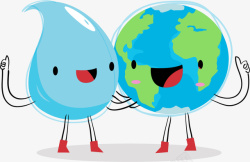 国际地球节蓝色可爱地球水滴高清图片