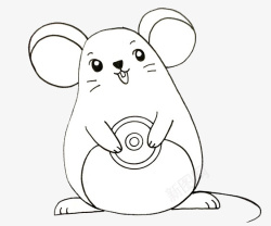 萌蠢老鼠可爱简笔画小老鼠高清图片