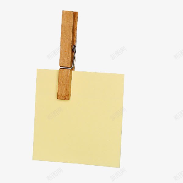 黄色便签纸png免抠素材_新图网 https://ixintu.com 便签纸 夹子 日用品 木夹子 相片夹子 装饰 黄色