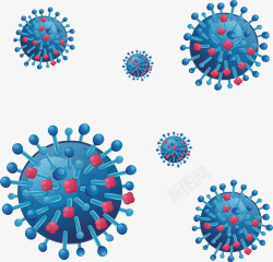 蓝色球状细菌病毒素材