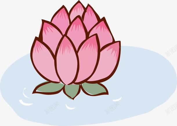 手绘荷花矢量图eps免抠素材_新图网 https/ixintu.