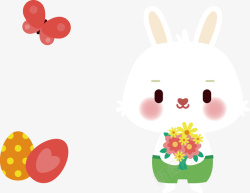 表情图动物卡通复活节小兔子与彩蛋高清图片