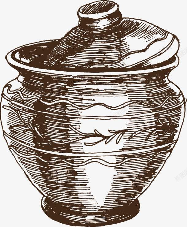 手绘坛子png免抠素材_新图网 https://ixintu.com 坛子 底纹背景 底纹边框 瓶子 罐子 背景底纹矢量素材