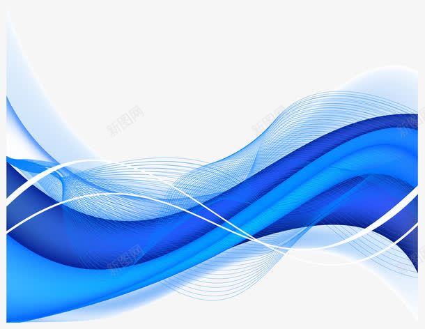 3d蓝色艺术背景png免抠素材_新图网 https://ixintu.com 波浪 活力 闪亮的条纹 鲜艳的装饰