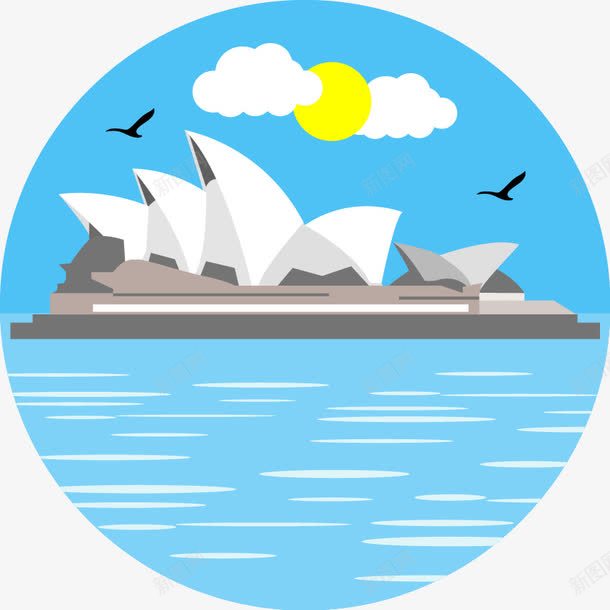 悉尼歌剧院png免抠素材_新图网 https://ixintu.com PNG背景 免抠背景 免费下载 广告设计 悉尼歌剧院 手绘卡通 矢量手绘标签
