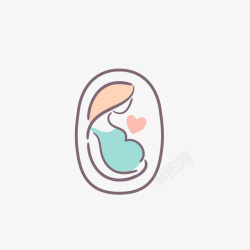 孕妇扁平化卡通孕妇图标高清图片