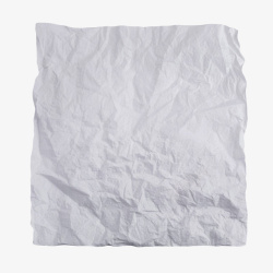 一张白色褶皱的纸巾实物素材