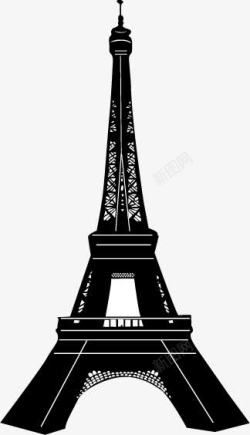 黑白埃菲尔铁塔黑白名胜建筑物高清图片