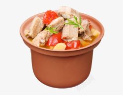 中式炖罐红陶炖罐内胆高清图片