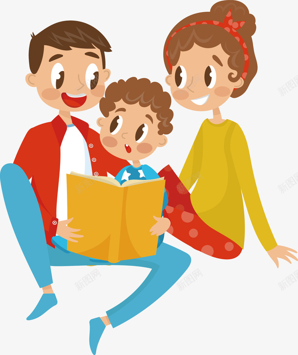 陪孩子看书的父母png免抠素材_新图网 https://ixintu.com 父母 看书 看书PNG 矢量看书 陪孩子