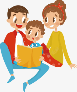 陪孩子一起成长陪孩子看书的父母高清图片