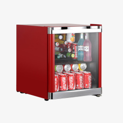家用单门小型冰箱红色迷你冰箱高清图片