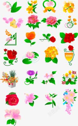 手绘铃兰各种花卉平面图高清图片
