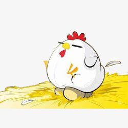 鸡窝可爱的母鸡孵蛋卡通高清图片