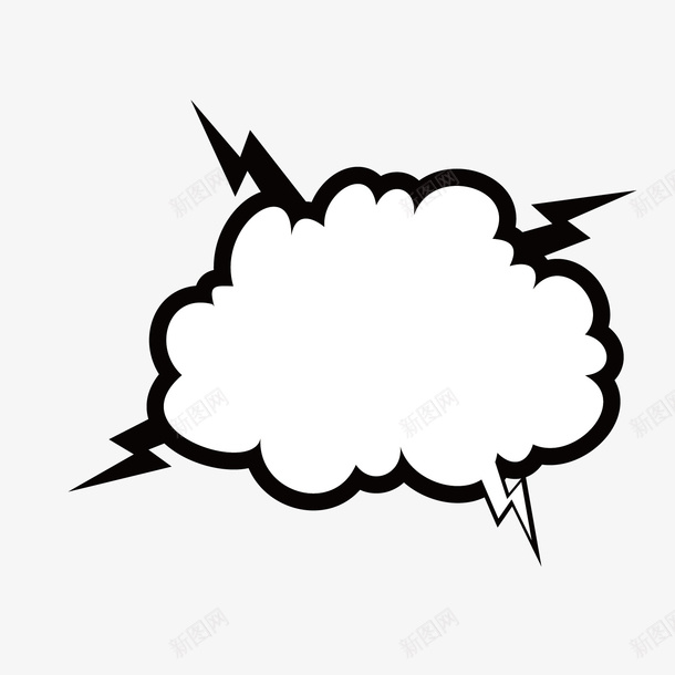 闪电云朵图标png_新图网 https://ixintu.com QQ聊天框 qq 个性化 云朵 实用 想象框 才貌出众 简单 聊天框 话语框 闪电 鹤立鸡群