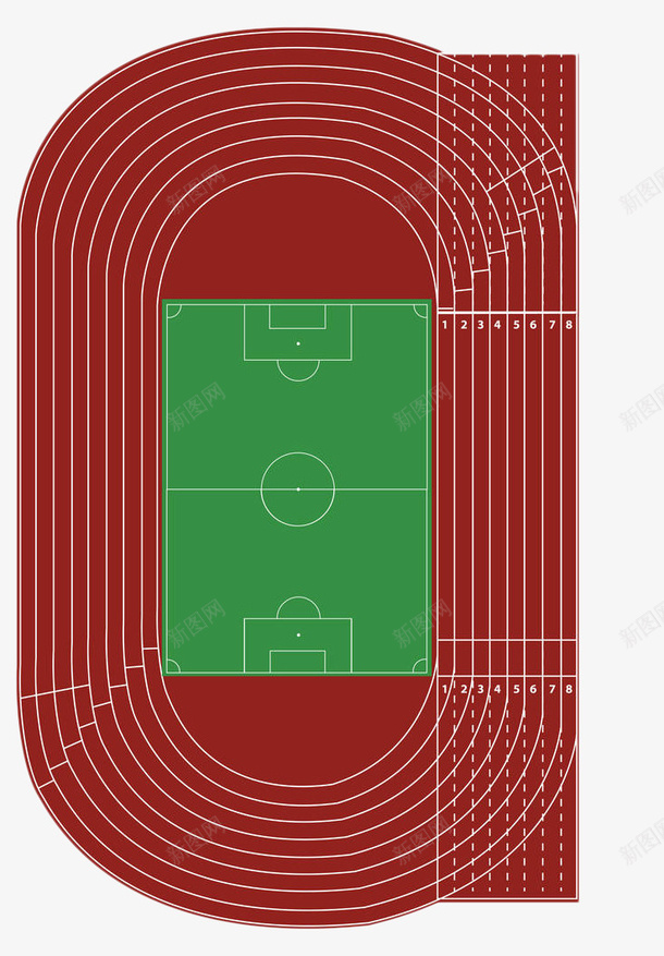 红色运动场跑道png免抠素材_新图网 https://ixintu.com 卡通手绘 地面 手绘跑道 比赛专用 球场 红色 赛道 跑道 跑道图 跑道线 过道 运动场