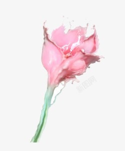 液体玫瑰液体形成的粉色玫瑰灰高清图片
