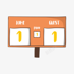 篮球板矢量可爱橙色比赛计分板高清图片