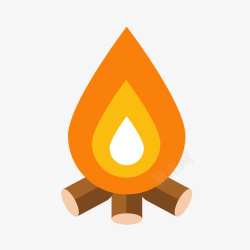木材烧火一堆橙色的小火堆矢量图高清图片