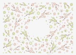 小清新日式樱花花纹矢量图素材