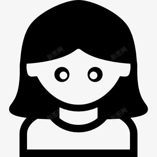 女孩的黑色直发图标png_新图网 https://ixintu.com 人 女人 女孩 女性 年轻人 直直的头发 黑头发