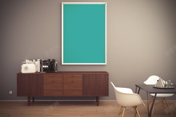 蓝色相框原色木柜桌椅jpg设计背景_新图网 https://ixintu.com 原色 木柜 桌椅 蓝色