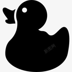 鸭子的剪影小鸭侧视图的轮廓图标高清图片