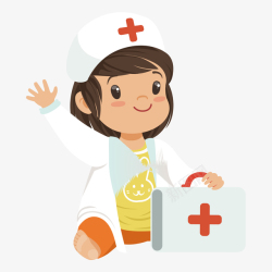 红十字医药箱卡通儿童女护矢量图高清图片