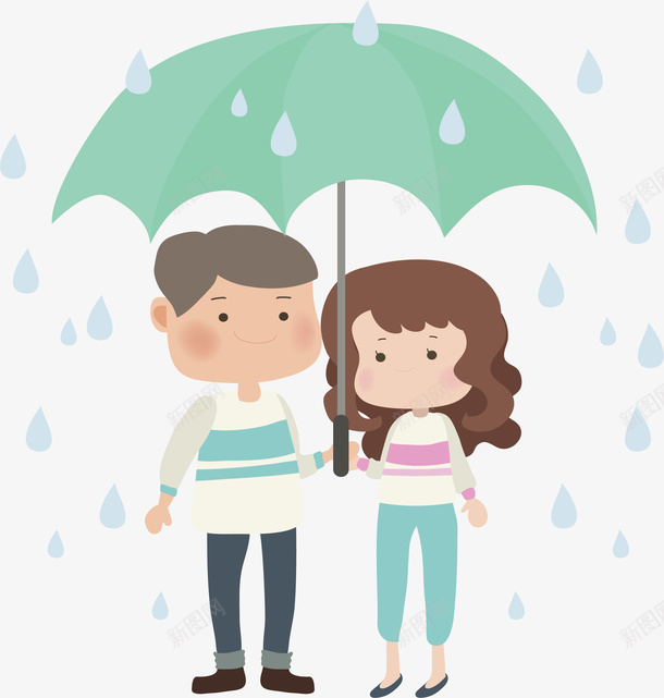 打同一把雨伞的情侣png免抠素材_新图网 https://ixintu.com 情人节 情侣 情侣约会 撑伞 矢量png 雨天约会