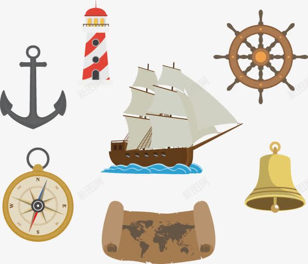 手绘航海图标png_新图网 https://ixintu.com 图标 地图 手绘 指南针 素描船舵 航海 船舵