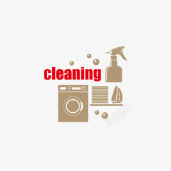 卡通肥皂清洁标志卡通扁平化滚筒洗衣机清洁标矢量图高清图片