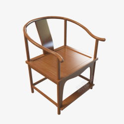 复古棕色简单中式书桌中式复古简单圈椅高清图片