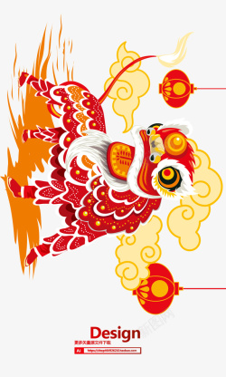 舞龙活动卡通中国风舞龙舞狮背景高清图片