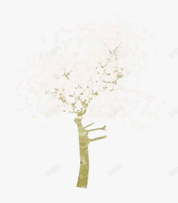 白色樱花png免抠素材_新图网 https://ixintu.com 樱花树 樱花花瓣 水彩 白色樱花 白色樱花树