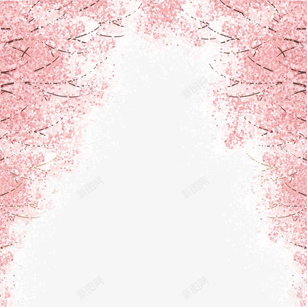 樱花背景png免抠素材_新图网 https://ixintu.com 图案 果实 树木 樱桃 樱桃树 背景 花瓣 装饰