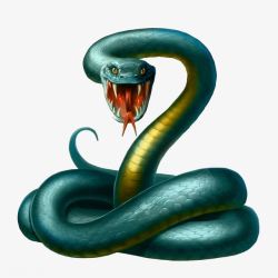 蓝色蛇盘旋的蛇高清图片