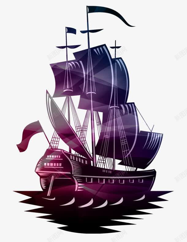 紫色帆船png免抠素材_新图网 https://ixintu.com 五光十色 帆船 扬帆起航 紫色帆船
