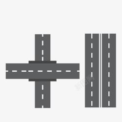 十字公路灰色公路图标高清图片
