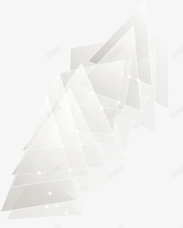 几何三角形png免抠素材_新图网 https://ixintu.com 三角形 交汇 几何 图形 图案 装饰 运动线条 重叠 重复 黑白