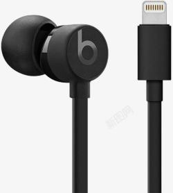 苹果耳机转接线实物纯黑色魔声耳机苹果手机接口高清图片