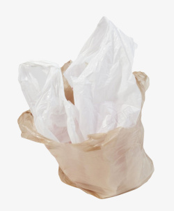 大袋子里的白色塑料胶袋实物素材