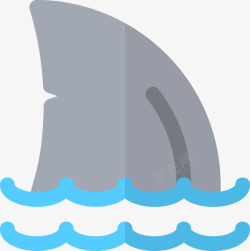 鲨鱼鳍危险海域矢量图图标高清图片