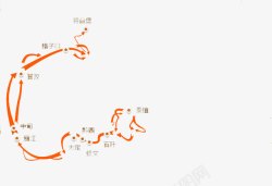 红二方面军线路图素材