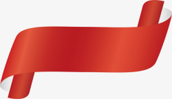 卷曲的红色彩带标题框素材