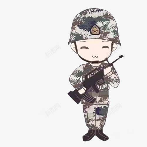 持枪的兵哥哥png免抠素材_新图网 https://ixintu.com 公务员 兵哥哥 制服 卡通兵哥哥 士兵 展示 持枪 空军 站立