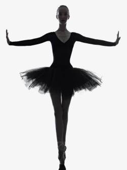 背光黑色芭蕾女孩素材