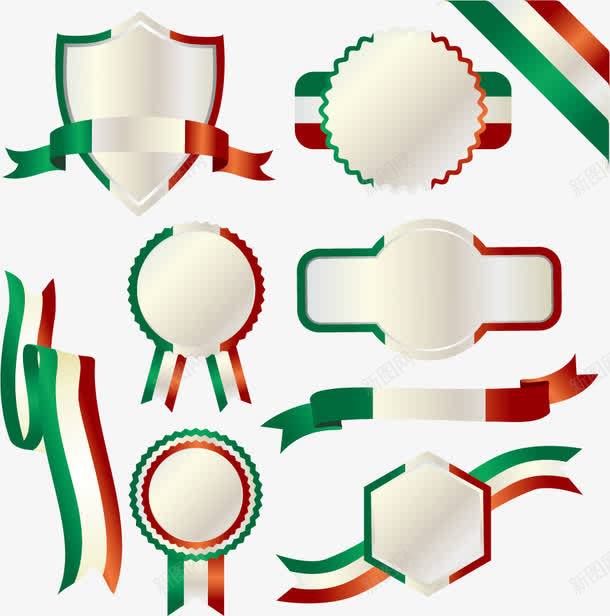 意大利国旗标签png免抠素材_新图网 https://ixintu.com 国旗彩带 国旗标签 彩色标签 意大利国旗